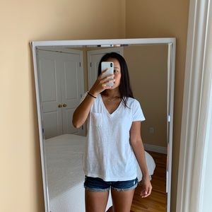 Madewell Whisper Cotton V-Neck White